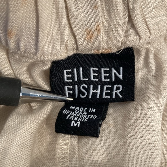 Eileen Fisher Irish linen cropped wide leg pants M - Picture 4 of 16